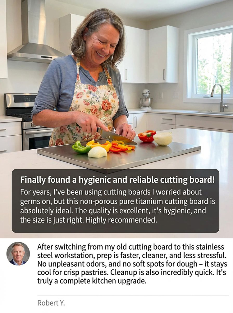 [Boost Efficiency] 4-in-1 Pure Titanium Cutting Board