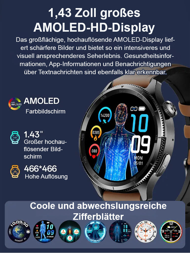 Multifunktionale Uhr zur Überwachung von Blutdruck und Blutzucker