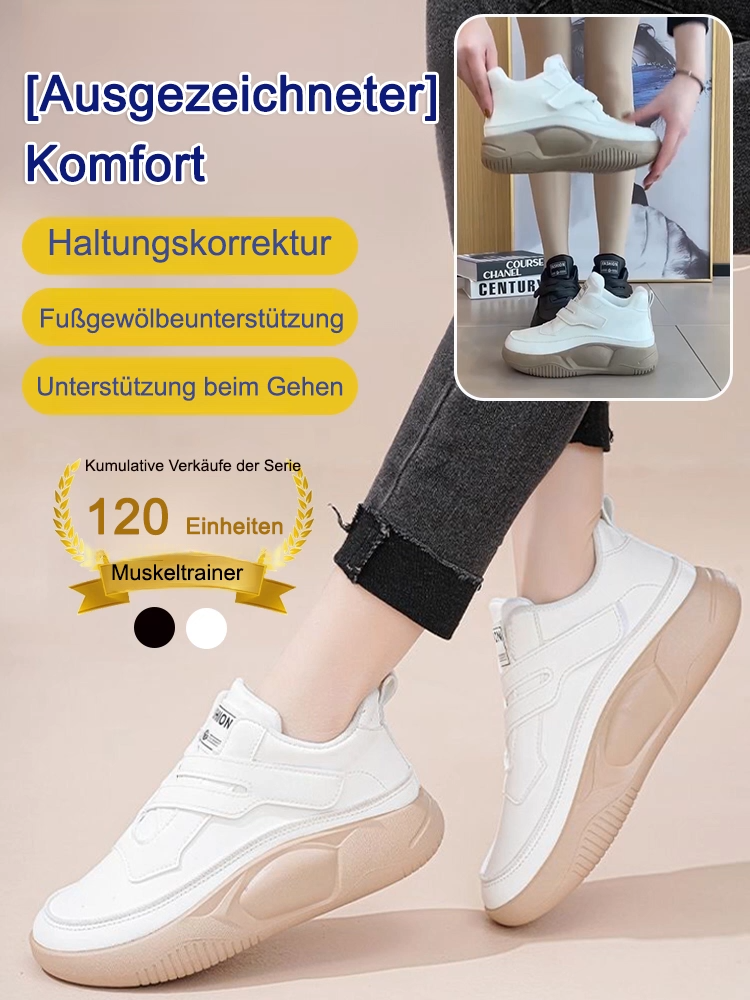 Damen-Sneaker mit dicker Sohle und Kreuz-Klettverschluss, hohe Ausführung
