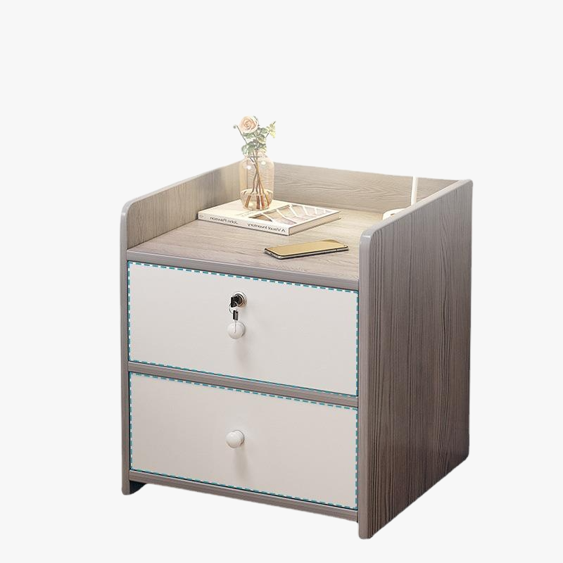 Schlichter Nachttisch mit kleinem Aufbewahrungsregal im modernen Stil