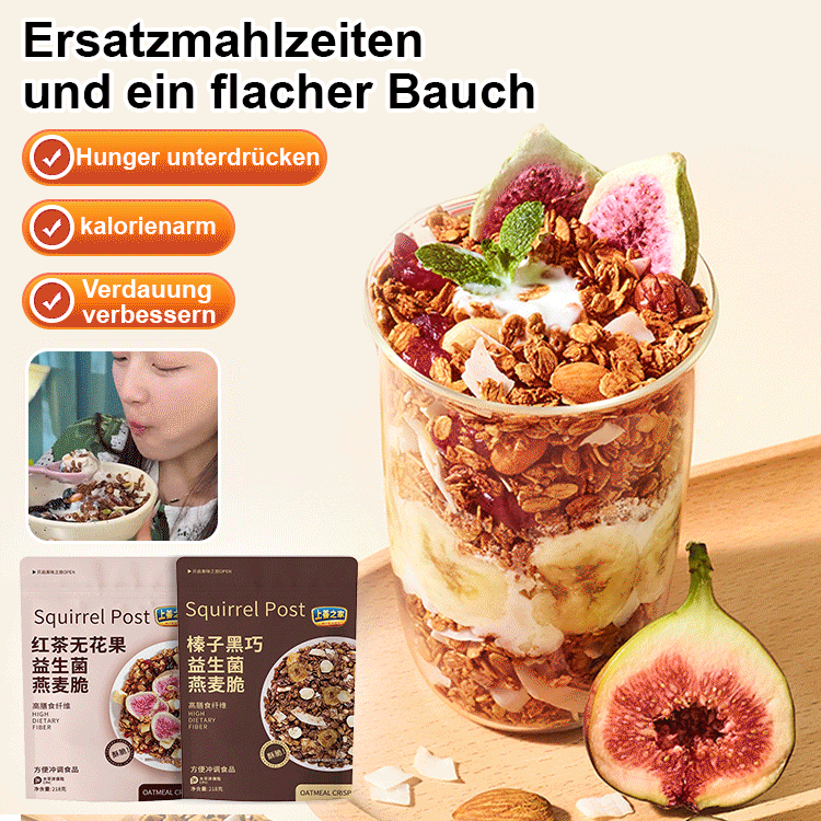 【Fettabbauend & sehr sättigend】Haselnuss-Zartbitterschokolade-Nuss-Haferflocken