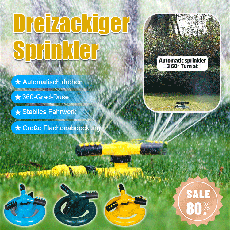 360° automatischer rotierender Dreizack-Sprinkler