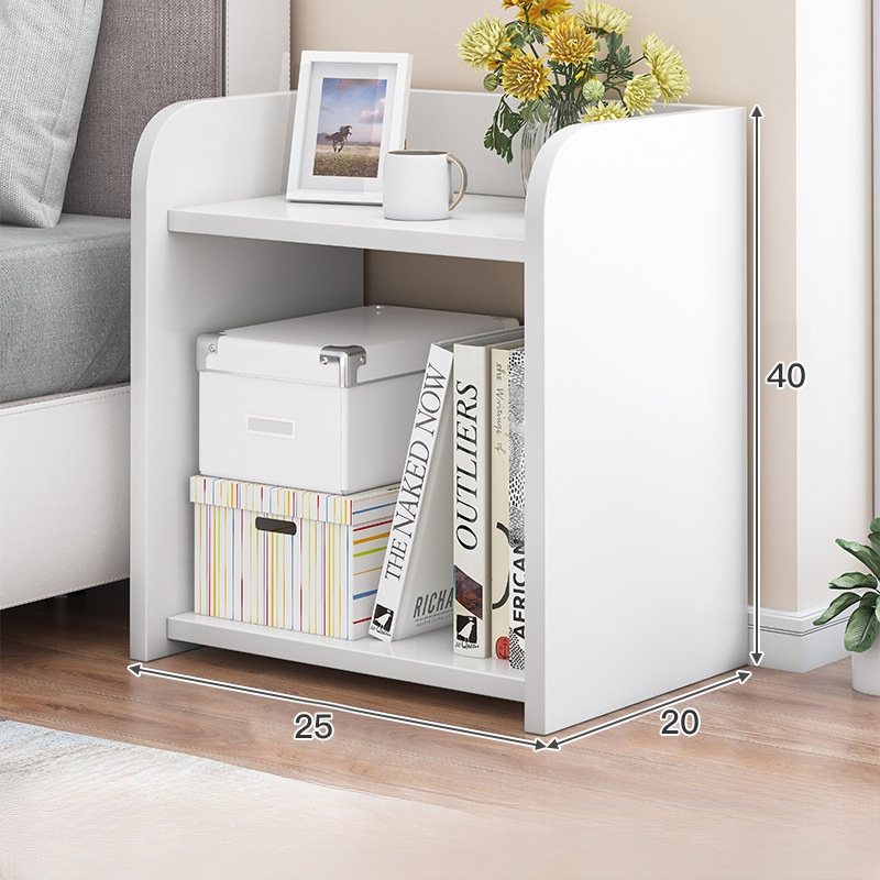 Schlichter Nachttisch mit kleinem Aufbewahrungsregal im modernen Stil