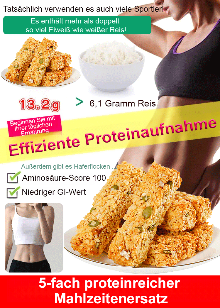 【Zuckerfrei und sättigend】Hafer-Crisp-Mahlzeitenersatz-Energieriegel