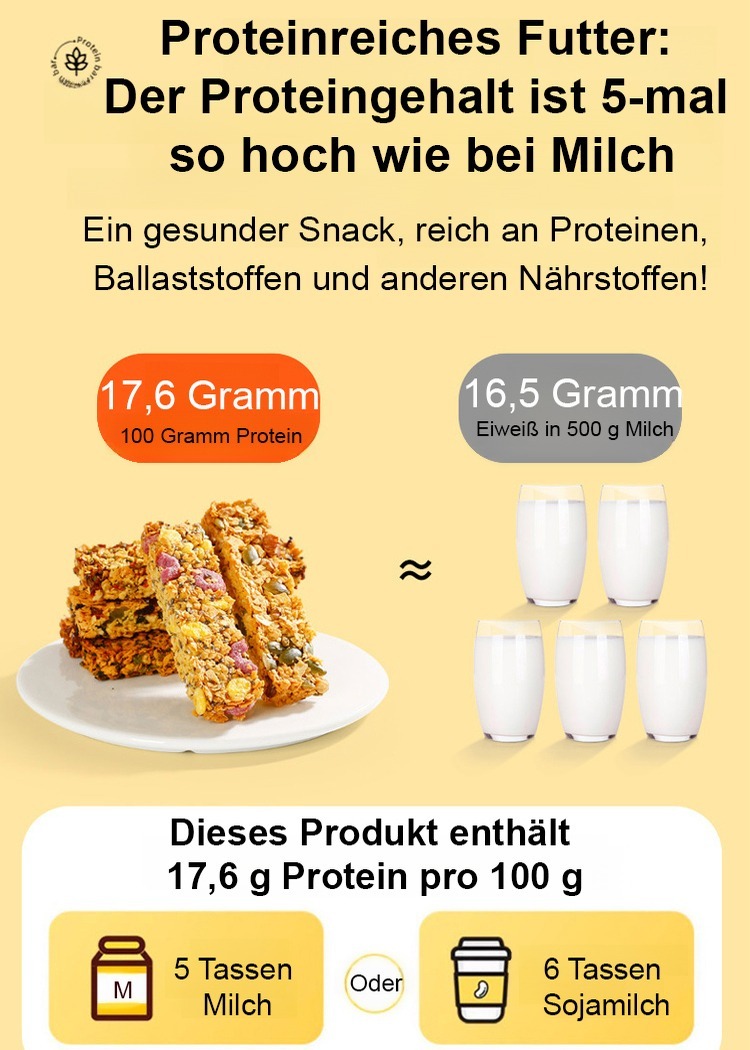 【Zuckerfrei und sättigend】Hafer-Crisp-Mahlzeitenersatz-Energieriegel