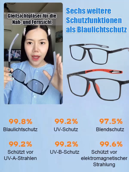 Sportliche, ultraleichte und bequeme Schutzbrille für Altersweitsichtigkeit.