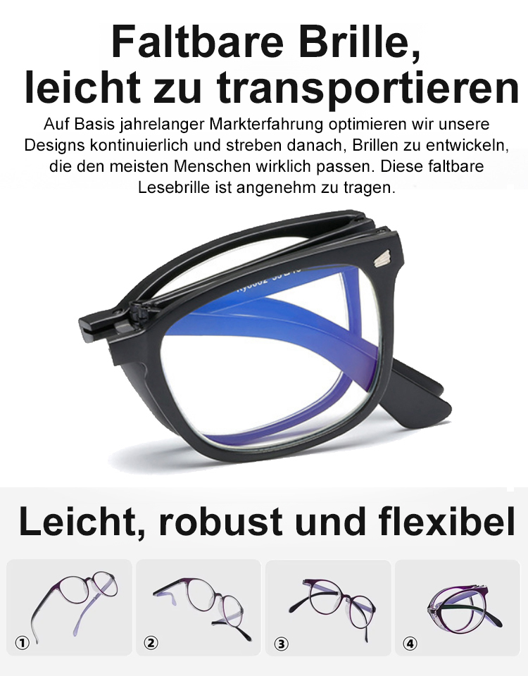 Stilvolle und bequeme faltbare Lesebrille