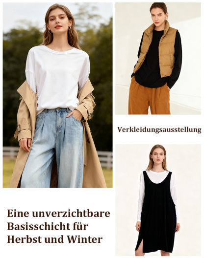 Hochwertiges, schlichtes Damen-Basistop