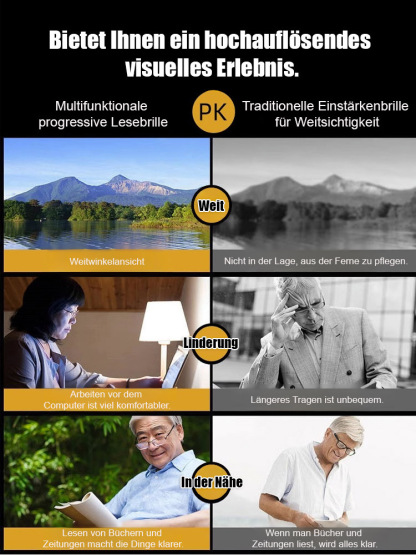 Sportliche, ultraleichte und bequeme Schutzbrille für Altersweitsichtigkeit.