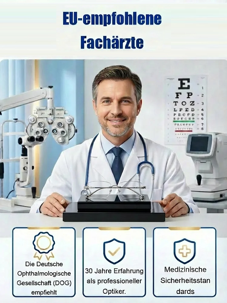 Randlose Gleitsichtbrille mit stufenlosem Übergang