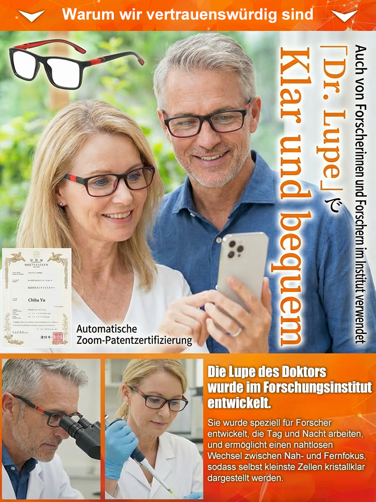 Intelligente HD-Lesebrille mit doppeltem Licht und Blaulichtschutz für die Augenpflege