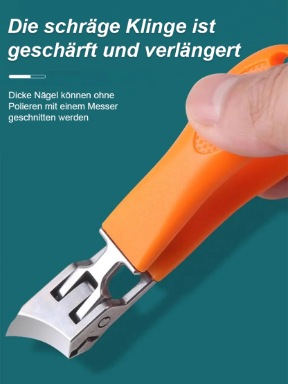 FM【Für eingewachsene Nägel unverzichtbar】Großer schräger Nagelknipser mit Spritzschutz