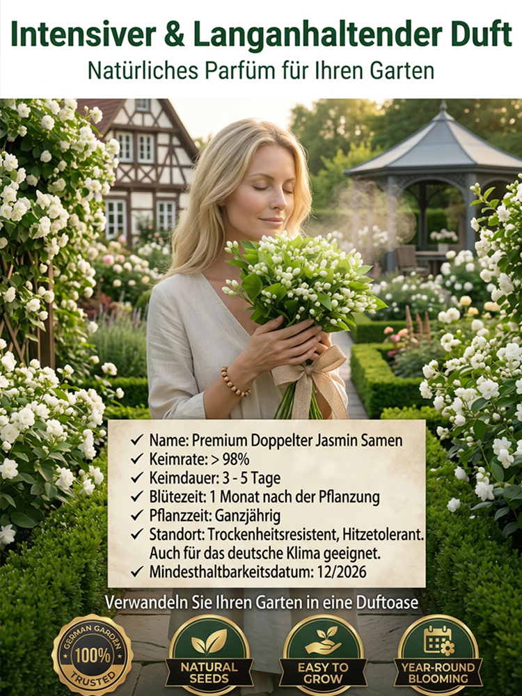 【Parfüm des Gartens】Vierjahreszeiten blühende, doppelt blühende Jasminsamen