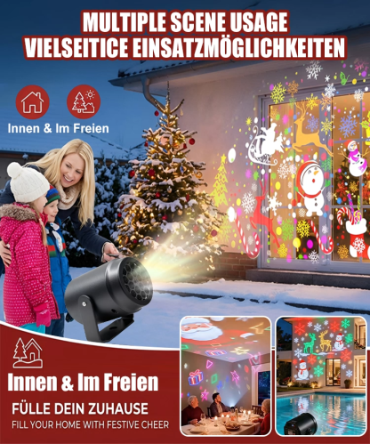 16 Muster Weihnachtsatmosphäre Festtagsprojektorlampe