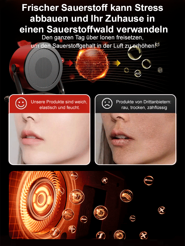 Kompakter, schnell aufheizender Heizlüfter für den Heimgebrauch