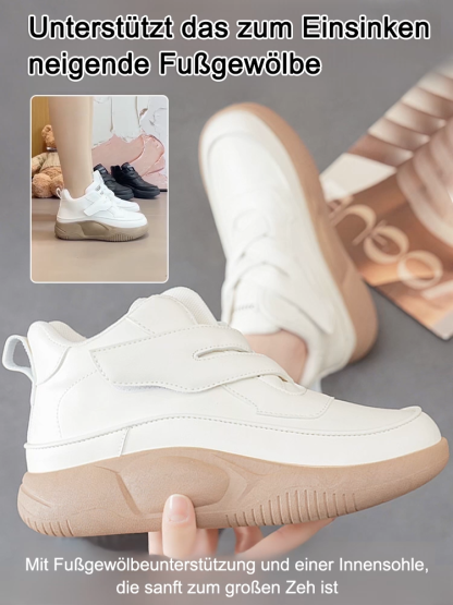 Damen-Sneaker mit dicker Sohle und Kreuz-Klettverschluss, hohe Ausführung