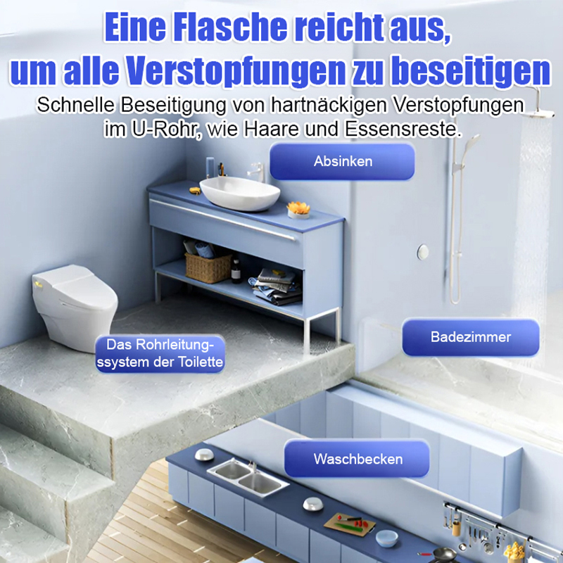 Bakterienvernichtender und geruchsentfernender Abflussreiniger