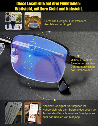 Lesebrille mit Titanfassung und Bifokalgläsern