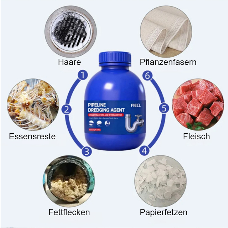 Bakterienvernichtender und geruchsentfernender Abflussreiniger