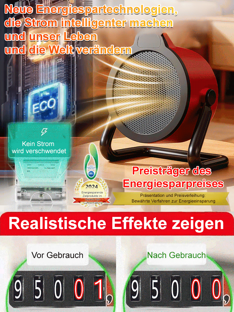 Kompakter, schnell aufheizender Heizlüfter für den Heimgebrauch