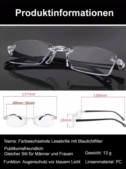 Farbwechselnde Anti-Blaulicht Lesebrille
