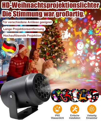 16 Muster Weihnachtsatmosphäre Festtagsprojektorlampe