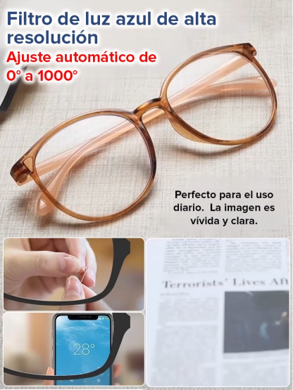Gafas de lectura ultraligeras con diseño integrado y protección contra luz azul