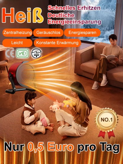 Kompakter, schnell aufheizender Heizlüfter für den Heimgebrauch