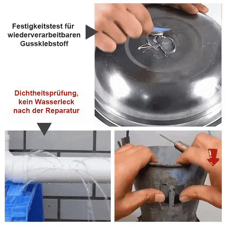 Rissfester, hochtemperaturbeständiger Gusskleber