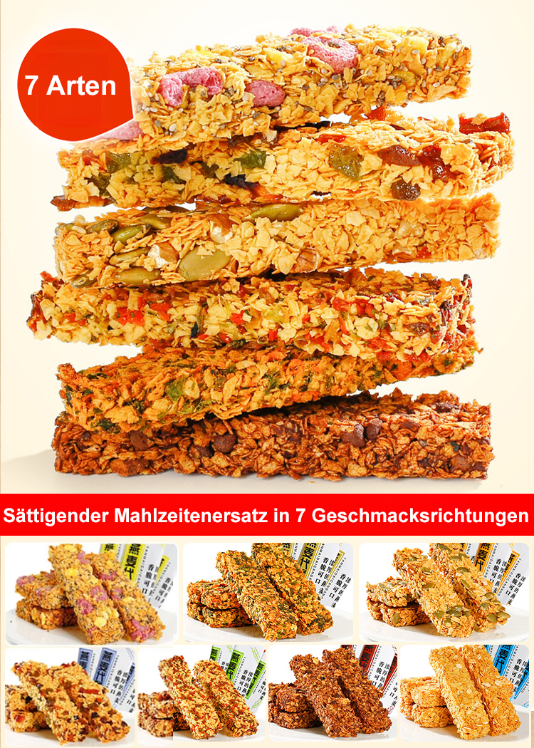 【Zuckerfrei und sättigend】Hafer-Crisp-Mahlzeitenersatz-Energieriegel