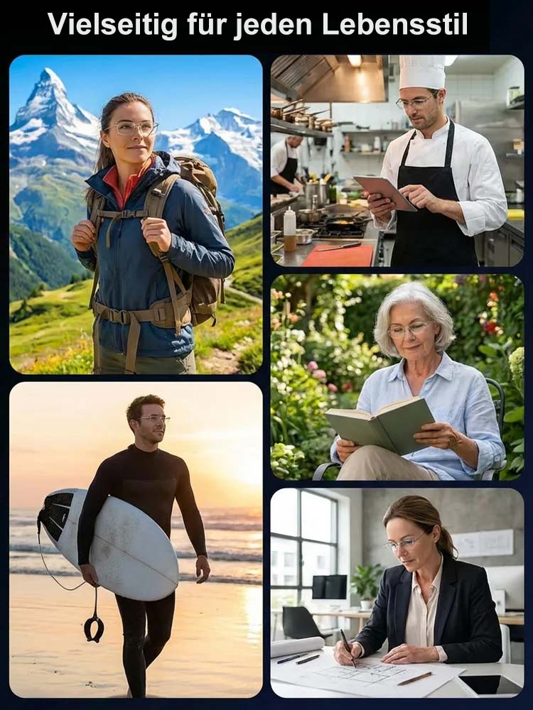 Randlose Gleitsichtbrille mit stufenlosem Übergang