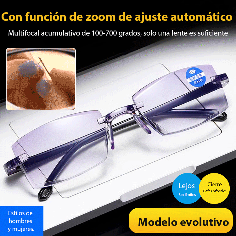 Gafas de lectura antiguas a prueba de radiación y zoom