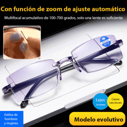 Gafas de lectura antiguas a prueba de radiación y zoom