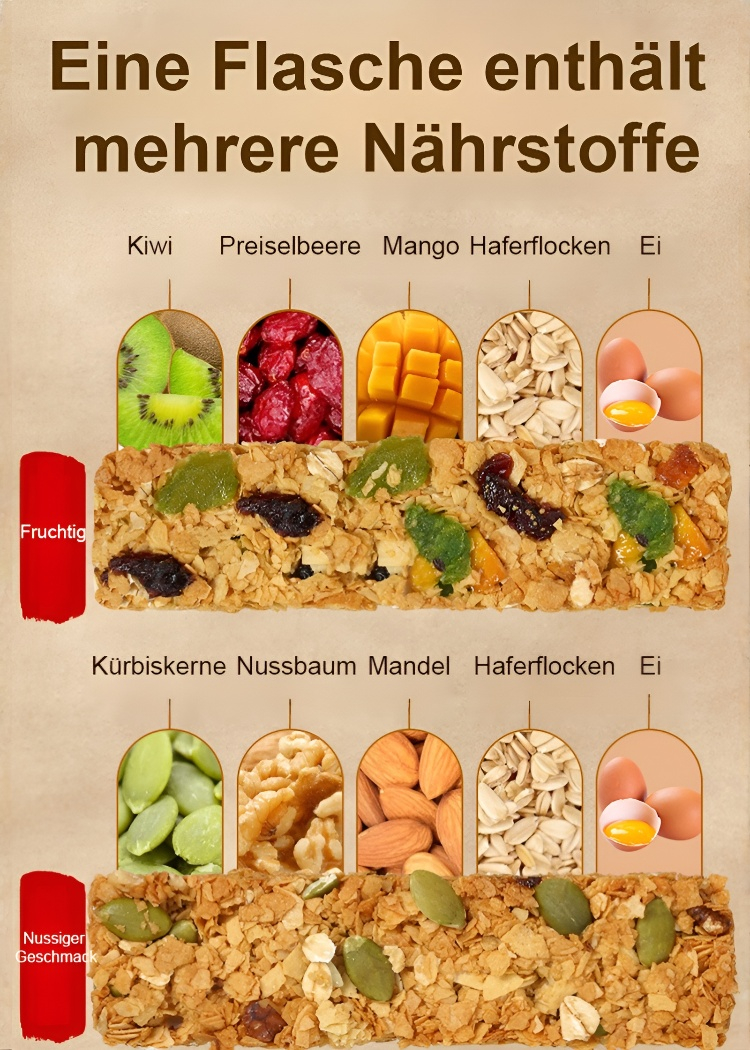 【Zuckerfrei und sättigend】Hafer-Crisp-Mahlzeitenersatz-Energieriegel