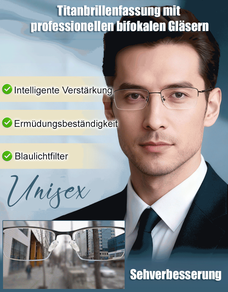 Lesebrille mit Titanfassung und Bifokalgläsern