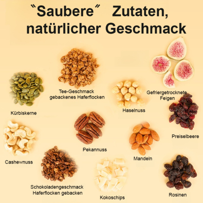 【Fettabbauend & sehr sättigend】Haselnuss-Zartbitterschokolade-Nuss-Haferflocken