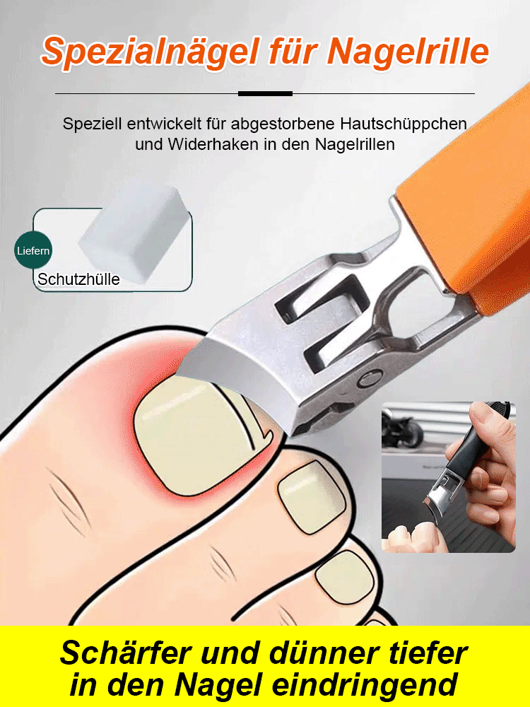 FM【Für eingewachsene Nägel unverzichtbar】Großer schräger Nagelknipser mit Spritzschutz