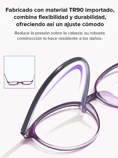 Gafas de lectura ultraligeras con diseño integrado y protección contra luz azul