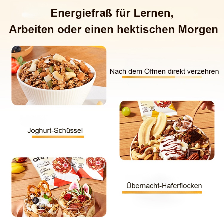 【Fettabbauend & sehr sättigend】Haselnuss-Zartbitterschokolade-Nuss-Haferflocken