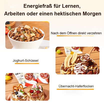 【Fettabbauend & sehr sättigend】Haselnuss-Zartbitterschokolade-Nuss-Haferflocken