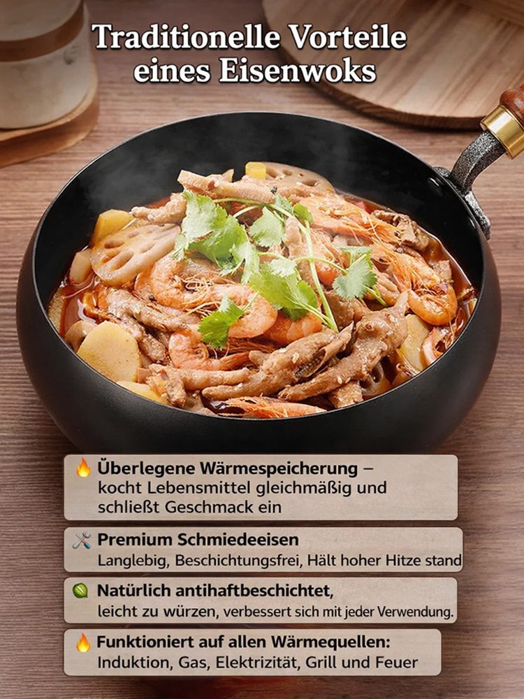 Leichtgewichtige Multifunktions-Eisenpfanne mit Holzspatel für die ersten 100 Käufer