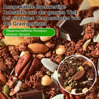 【Fettabbauend & sehr sättigend】Haselnuss-Zartbitterschokolade-Nuss-Haferflocken