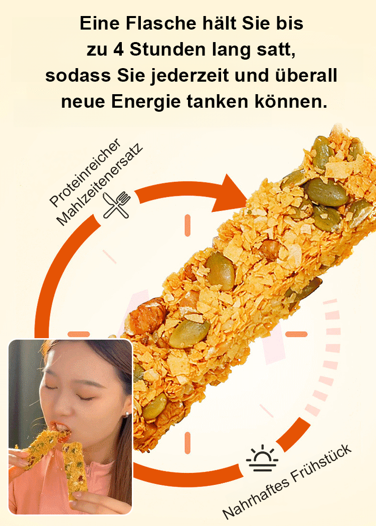 【Zuckerfrei und sättigend】Hafer-Crisp-Mahlzeitenersatz-Energieriegel