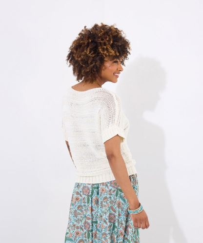 Boatneck Pointelle Sweater