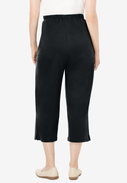 7-Day Elastic-Waist Stretchy Knit Capri