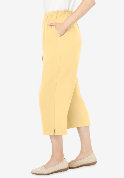 7-Day Elastic-Waist Stretchy Knit Capri
