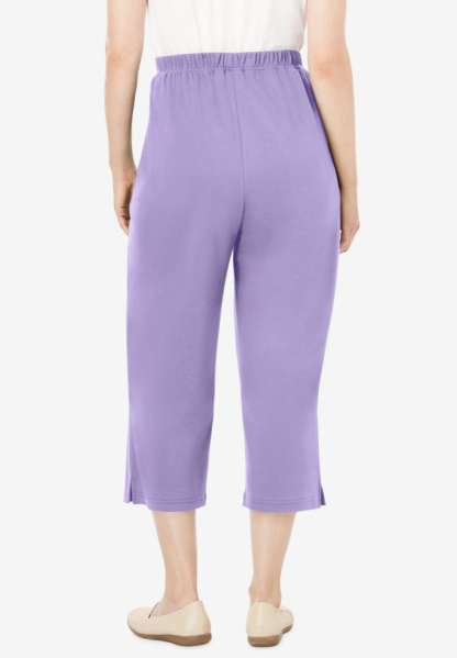 7-Day Elastic-Waist Stretchy Knit Capri