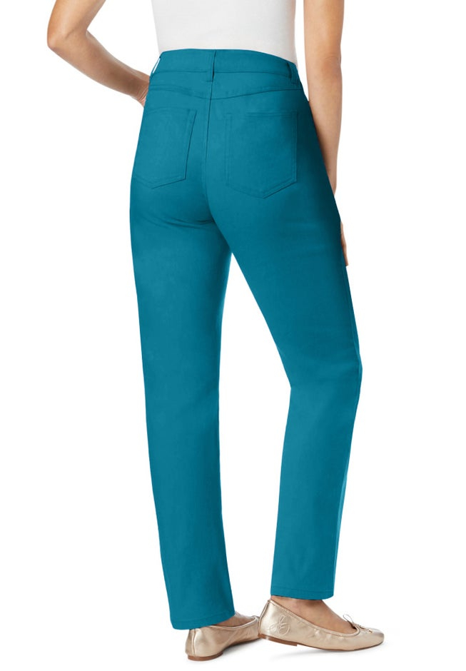 Stretch Denim 5-Pocket Straight-Leg Jeans