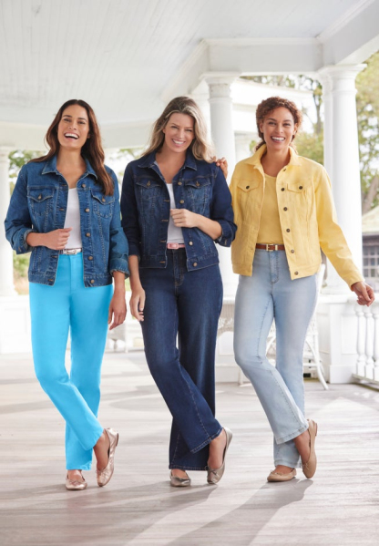 Stretch Denim 5-Pocket Straight-Leg Jeans