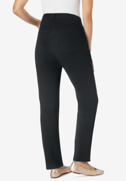 Stretch Denim 5-Pocket Straight-Leg Jeans
